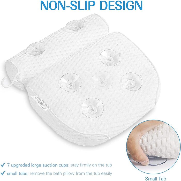 Подушка для ванни Idle Hippo 4D Air Mesh, нековзна, з присосками, люкс для голови, шиї та спини