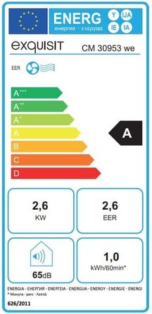 Мобільний кондиціонер Exquisit CM 30953, 9000 BTU, білий