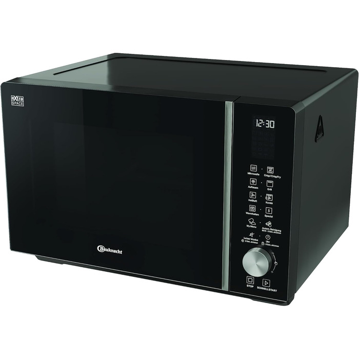 Мікрохвильова піч Bauknecht MF 258 B 25 л чорна з функціями Crisp, грилем, конвекцією, без обертової тарілки, автоматичними програмами та самоочищенням
