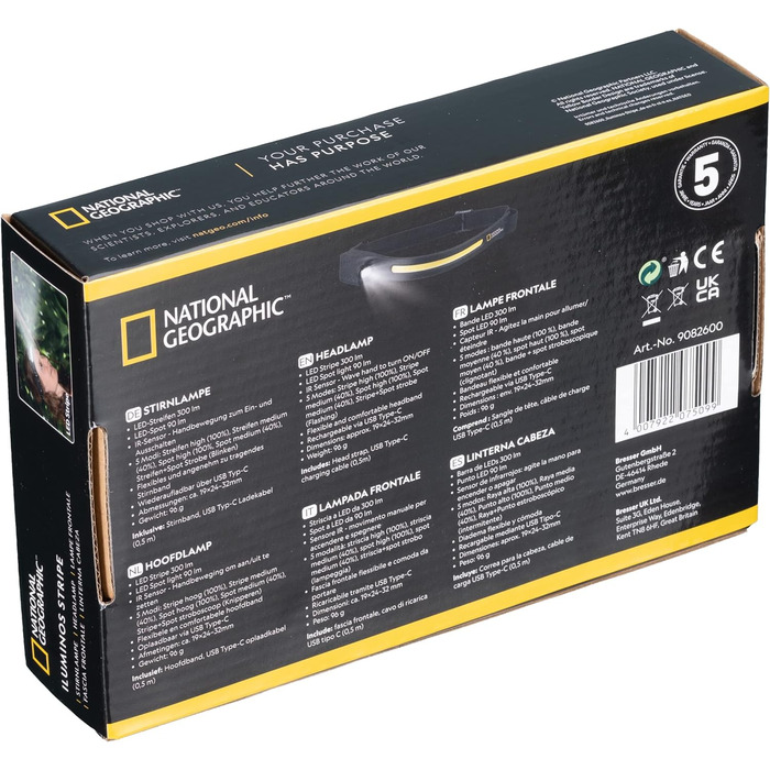 Лобовий ліхтар National Geographic Iluminos Stripe з LED-смугою, акумулятором та ІЧ-сенсором керування жестами