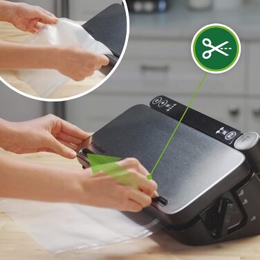 Вакууматор для продуктів FoodSaver VS3190X багатофункціональна система вакуумування, сріблястий (ручний пристрій, рулон, пакети)