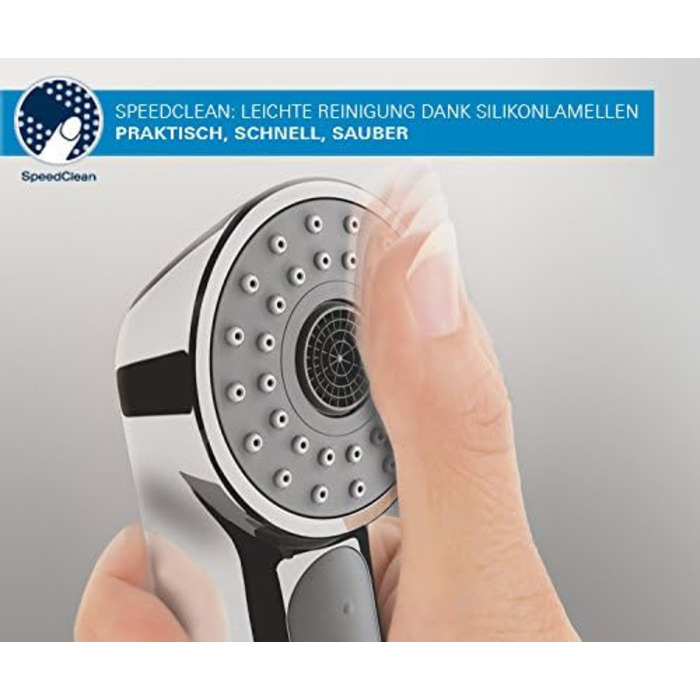 Ручна душова лійка GROHE Tempesta 100 з 3 режимами розпилення, хром (28261001)