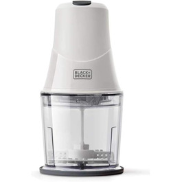 Подрібнювач BLACK+DECKER BXCH260E, 260 Вт, 500 мл, 2 швидкості, нержавіюча сталь, білий, для змішування та подрібнення, з кришкою для зберігання