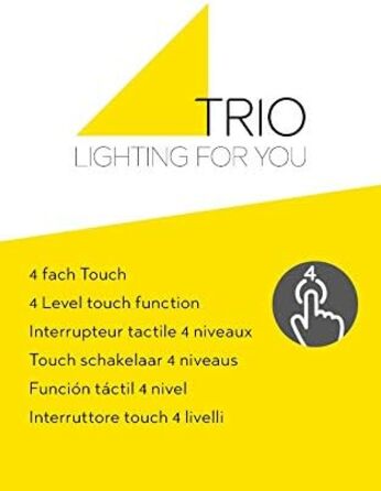 Настільна LED-лампа Trio Leuchten, матовий нікель, біле сатиноване скло, диммер з 3 рівнями яскравості, 5W LED, висота 28 см