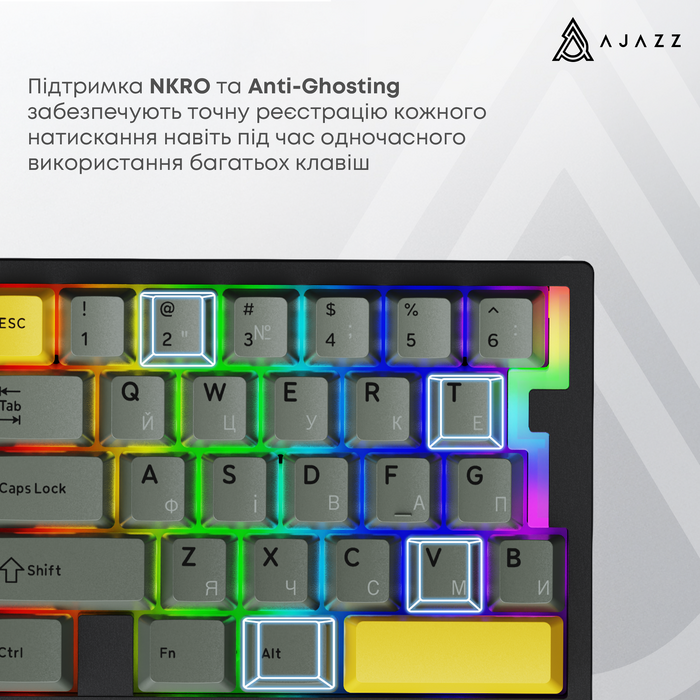 Дротова магнітна клавіатура Ajazz AK029 Ice lsland Magnetic Switch (AK029-I-BY)