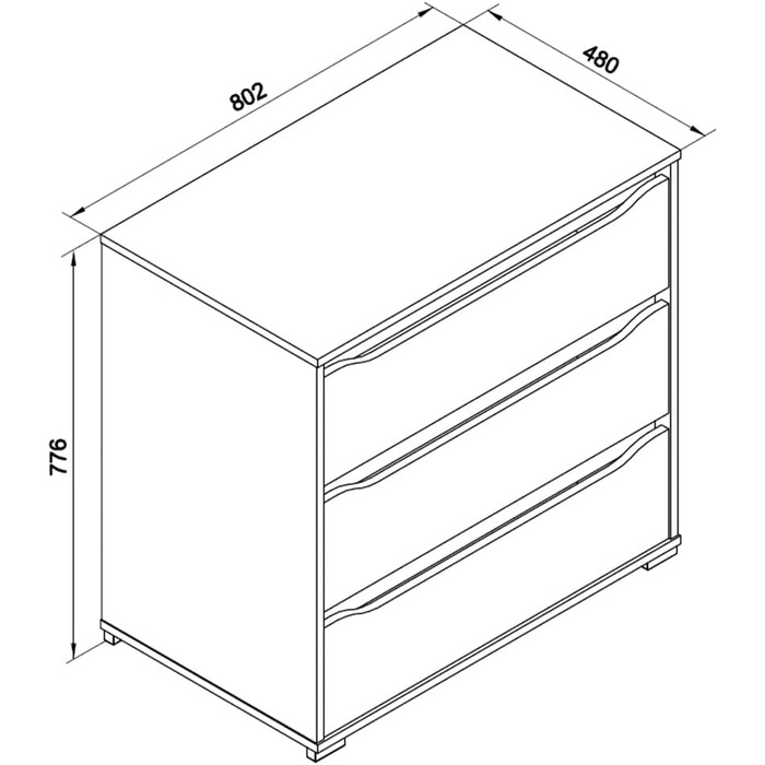 Комод Vicco Ruben білий 80x78 см, компактний для дому