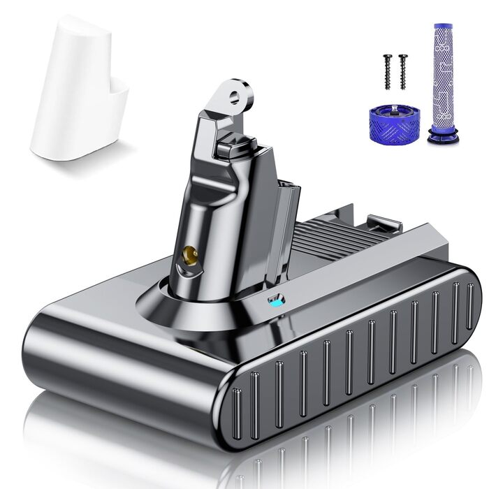 Акумулятор для пилососа Dyson V6 6000mAh Powtree (DC62, DC58, DC59, DC61, DC72, DC74) + 2 фільтри + захисна кришка