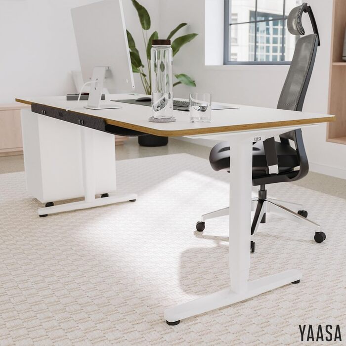 Рамка Yaasa Frame S для столу, регулювання висоти, USB-порт, 2-х рівневий телескопічний механізм, блокування клавішами (білий)