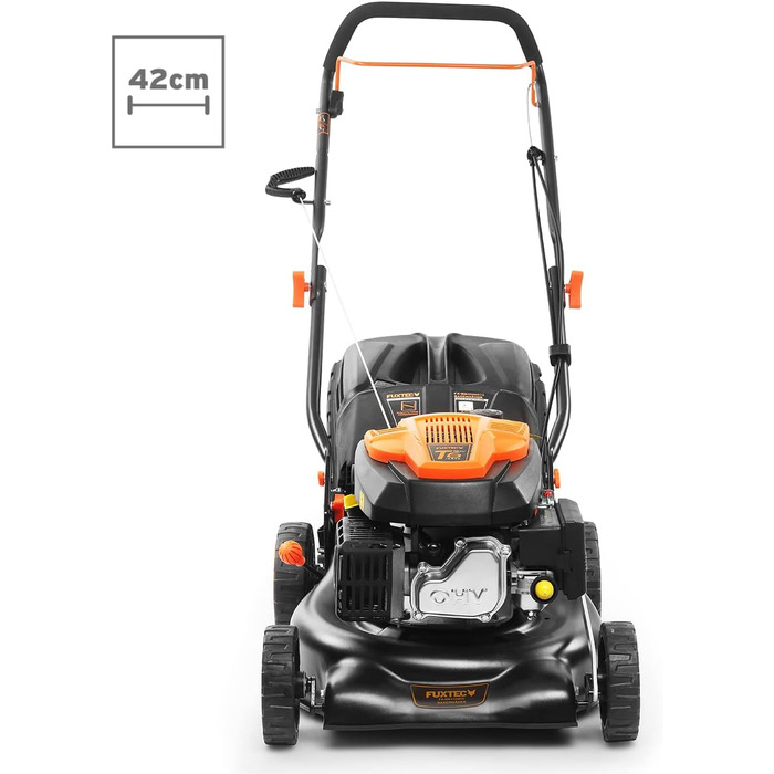 Бензинова газонокосилка FUXTEC FX-RM4646ECO 3в1 • 3,5PS, 2,6kW, 46см ширина зрізу, 50л травосбірник, мульчування, викид ззаду