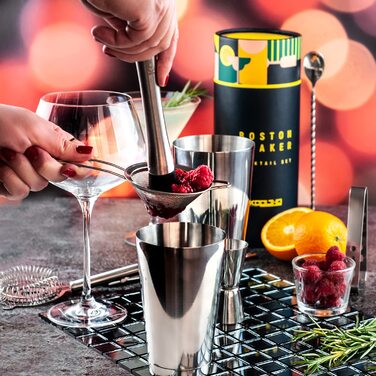 Набір Boston Shaker для коктейлів, професійний набір бармена з нержавіючої сталі, подарунковий сет для жінок і чоловіків, Tin-in-Tin шейкер для бару