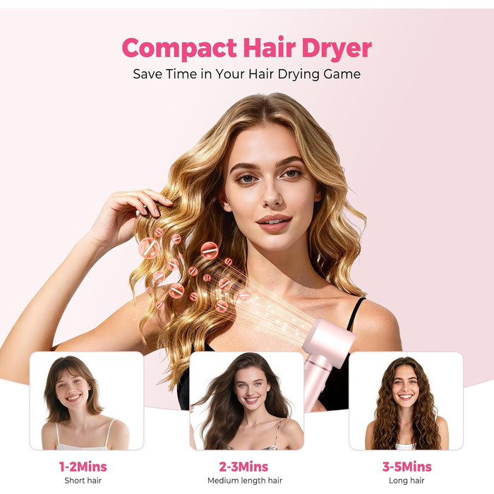 Atopskins Airbrush Haarstyler 5-в-1: Фен-щітка, стайлер для волосся з гарячим повітрям, випрямляч, плойка (Червоний)