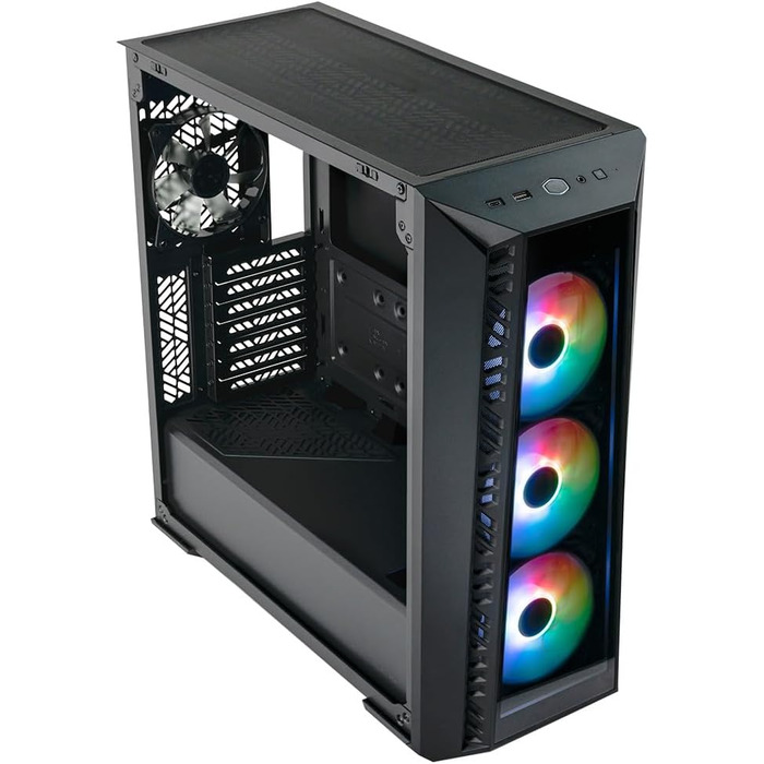 Корпус для ПК Cooler Master MasterBox 520, Mid-Tower ATX, 4 встановлені вентилятори, гартоване скло, ARGB-контролер, чорний