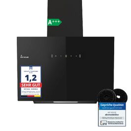 Витяжка кухонна KKT KOLBE BASE6004S 60 см, чорна (скло, нержавіюча сталь), з LED-підсвіткою, сенсорним керуванням та керуванням жестами, режим рециркуляції та відведення повітря