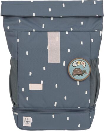 Дитячий рюкзак LÄSSIG Rolltop, водонепроникний, 11 л, темно-синій, з нагрудним ременем, Happy Prints