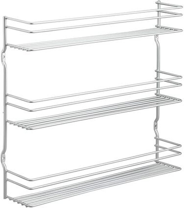 Полиця для спецій Metaltex Pepito, 3 яруси, металева, срібляста