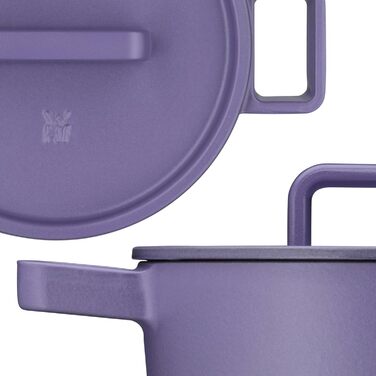 Жаровня WMF Flavour 24 см, чавунна, індукційна, емальована, фіолетова, з кришкою з конденсаційними краплями, сучасний дизайн