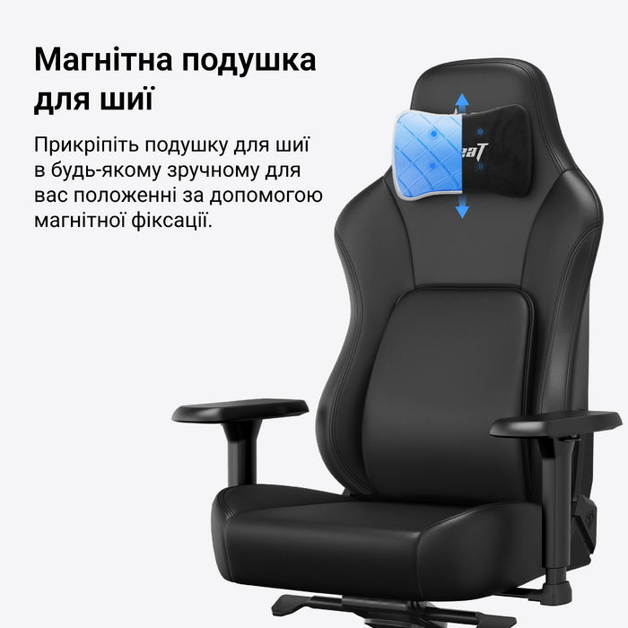Крісло геймерське ігрове Anda Seat Phantom 4 Pro L до 100 кг Black Fabric  (AD18YSDC-72-B-F-B02)