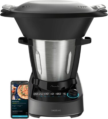 Кухонний комбайн Cecotec Mambo 11090 Smarte: 37 функцій, керування через WLAN App, чаша з нержавіючої сталі 3.3 л, вбудовані ваги, 10 рівнів нагріву, OneClick
