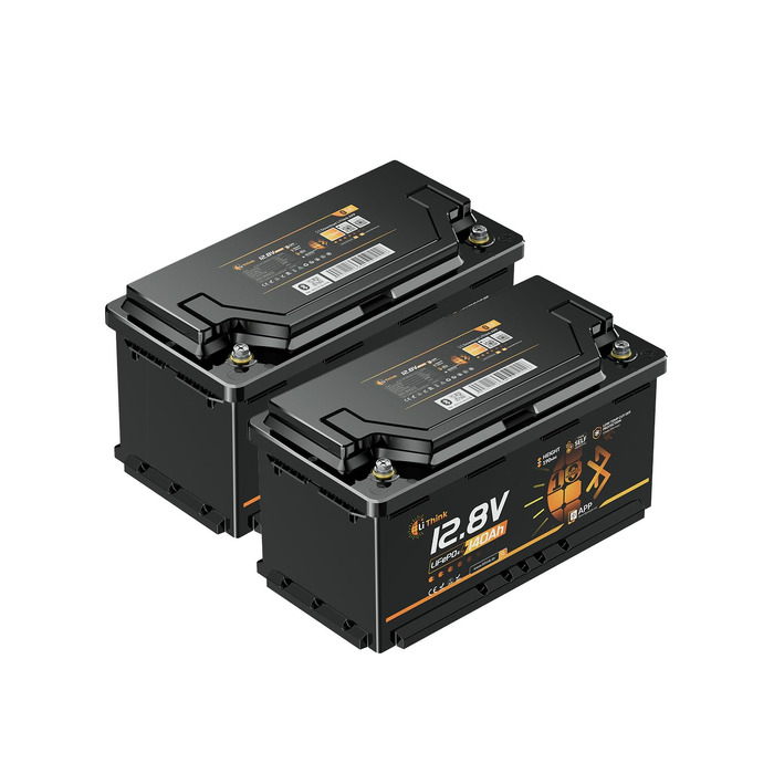 LiFePO4 акумулятор 12V 100Ah H190 ECE R10 з Bluetooth 5.4 для кемперів та автобудинків, літієва батарея (набір 2 шт)