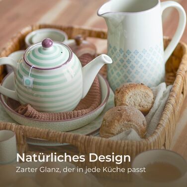 Керамічний глечик Bloomingville Patrizia синій, кам'яна кераміка, 1.5 л, 13.5 × 22.5 см, підходить для посудомийки