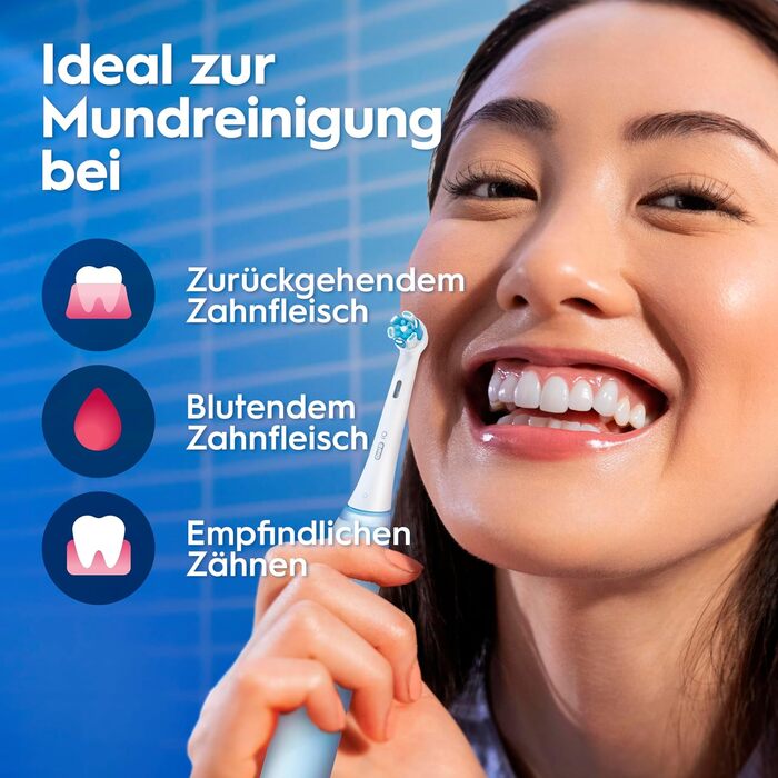 Електрична зубна щітка Oral-B iO Series 3, світло-блакитна (Ice Blue), 1 щітка + 3 смінні насадки
