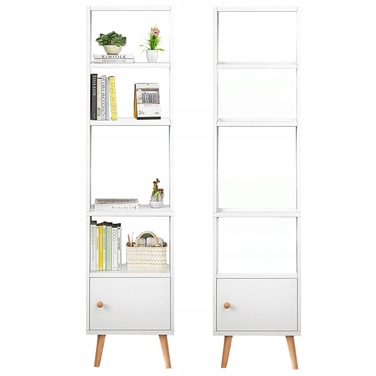 Стелаж Rebiko 50 x 180 x 30 см, білий, світлий дуб