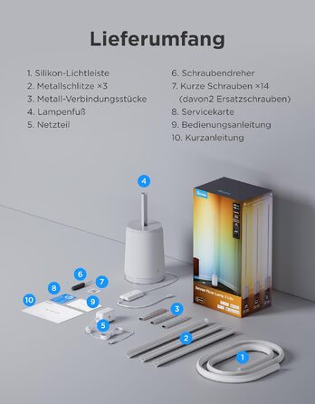 Розумна торшерна лампа Govee Stehlampe 3 Lite RGBICWW, 1400 лм, регульована яскравість, висота 152 см, срібляста