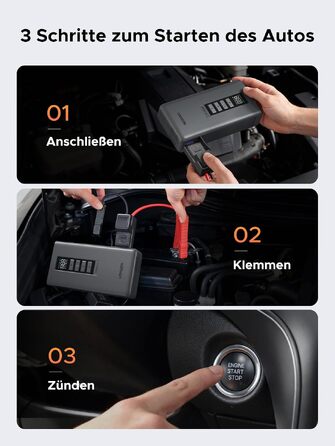 Пусковий пристрій UGREEN 3 в 1: Powerbank 10000mAh, бустер для авто та електричний компресор (помпа)
