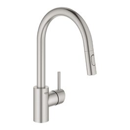 Змішувач кухонний GROHE Concetto Supersteel 31483DC2 з висувним душем, поворотний 360°, економія води, нержавіюча сталь