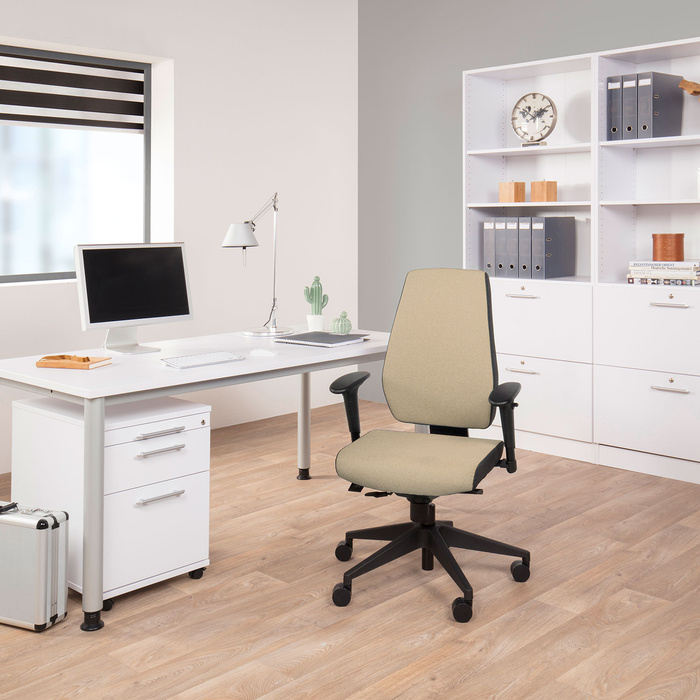 Офісне крісло / поворотне крісло PRO-TEC 500 Тканина темно-сірий/бежевий hjh OFFICE