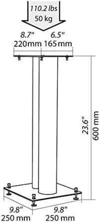 Підставки для акустики Norstone Stylum 2, металеві, 60 см, білі, до 50 кг, 2 шт.