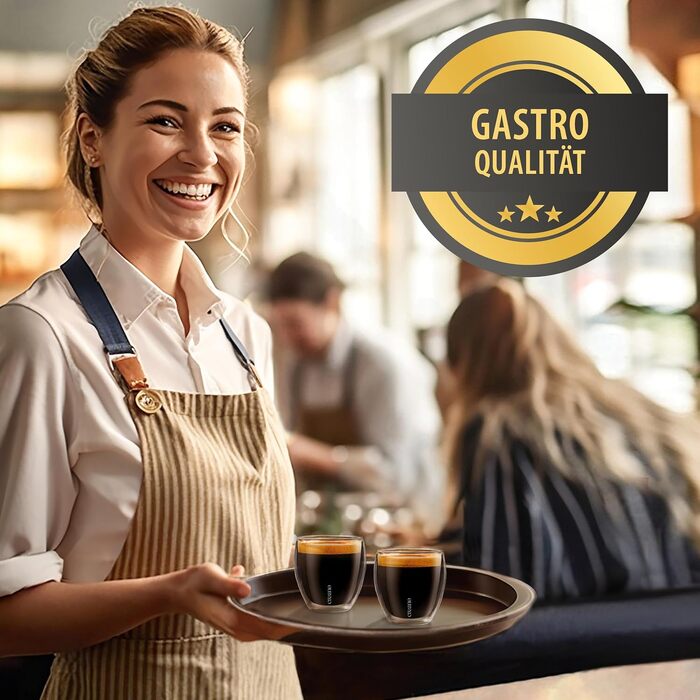 Набір подвійних склянок для напоїв Creano PREMIUM 400 мл, 6 шт — термосклянки з GastroSeal, стійкі до миття в посудомийній машині, гастрономічна якість
