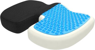 Ортопедична подушка для сидіння bonmedico з гелем та піною Memory Foam, ергономічна для авто, офісного та інвалідного крісла, чорна, велика