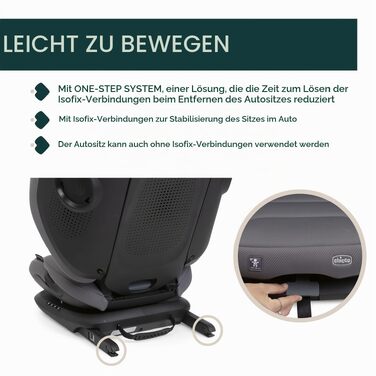 Дитяче автокрісло Chicco Fold&Go S i-Size (100-150 см) група 2/3, з Isofix, складане, сіре (Glam Grey)
