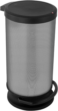 Смітник Rotho Paso 30 л з кришкою, пластик, BPA-free, колір carbon metallic