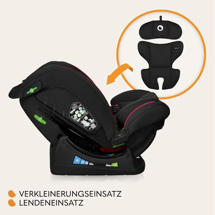 Автокрісло Lionelo AART I-Size для дітей 40-150 см, чорне, з регулюванням спинки та підголівника, R129 i-Size