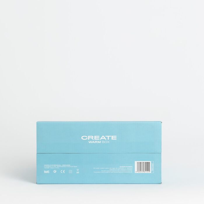 Керамічний обігрівач CREATE/WARM BOX, синій, 1500 Вт, портативний, регульований термостат, 2 режими потужності, PTC-нагрів, захист від перегріву