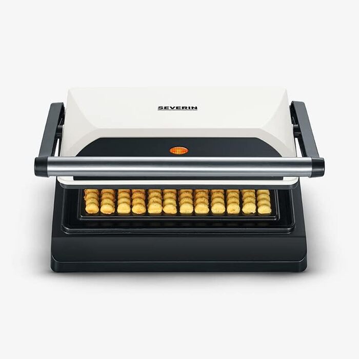 Вафельниця SEVERIN Black Line WA 2117 для серцеподібних вафель та вафле-картоплі, покриття без PFAS, 1000 Вт, чорний/нержавіюча сталь