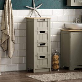 Сіра шафа для ванної Bath Vida Priano, 4 шухляди, МДФ