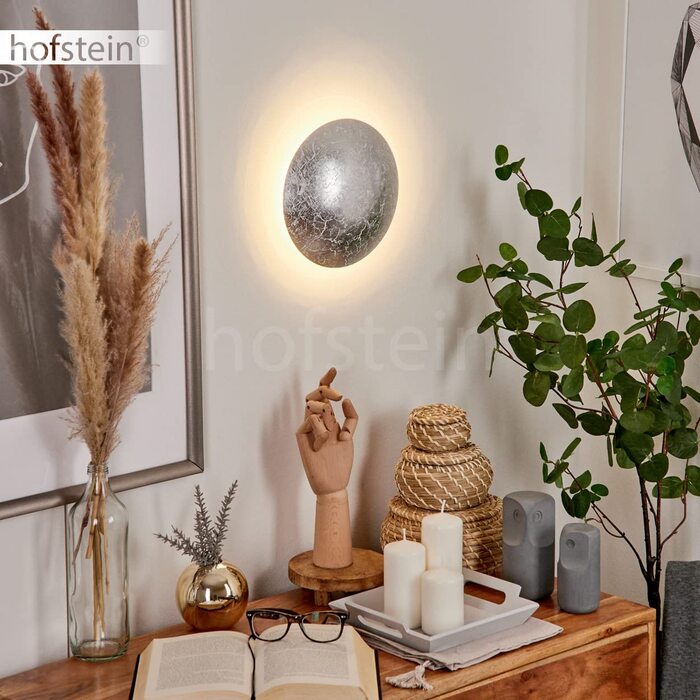 Світлодіодний настінний світильник Storkyro, сучасна металева лампа сріблястого кольору, кругла (Ø 21,5 см), 8 Вт, 800 лм, 3000K
