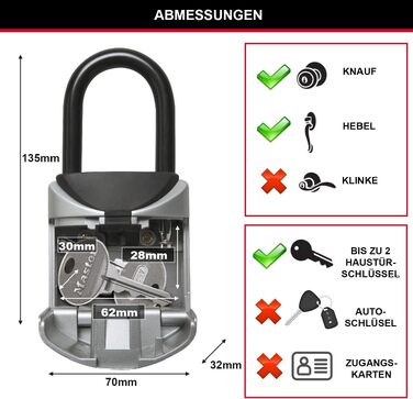 Ключниця Master Lock з кодовим замком для настінного монтажу, водонепроникна для зовнішнього використання, середній розмір (13,5 x 7 x 3,2 см), з комплектом кріплення