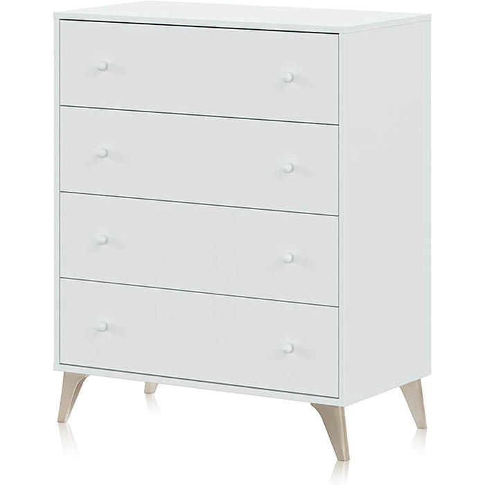 Комод Habitdesign Sweet 4 шухляди, білий Artik, 77,5x40x95 см