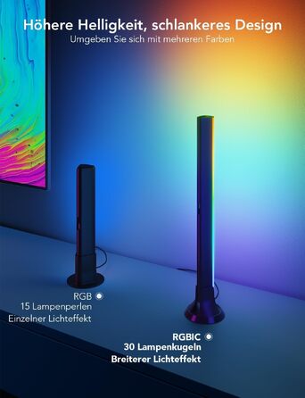 Світлодіодні RGBIC LED-панелі для підсвічування телевізора Govee (45-70 дюймів), чорні