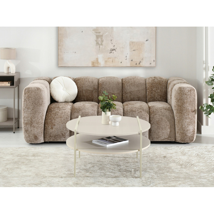 Журнальний стіл Mebel-Partner круглий, 80 x 80 x 45 см, кремовий