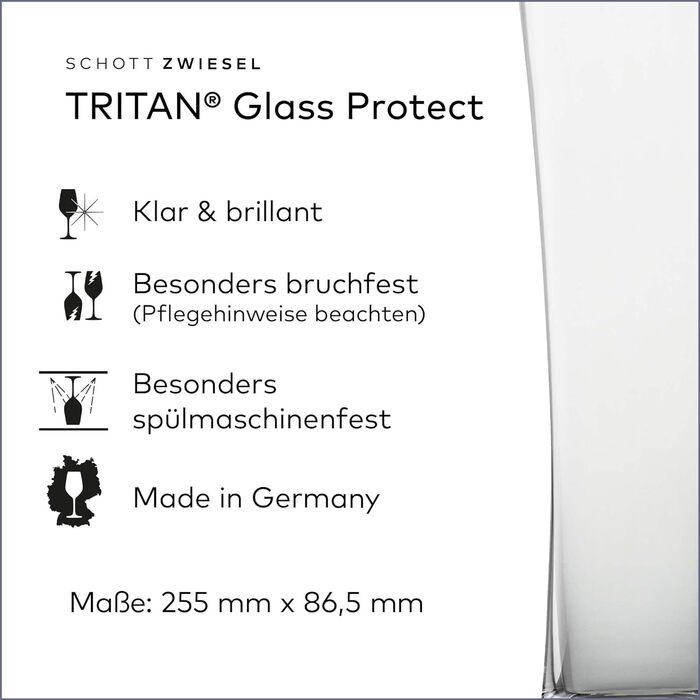 Келих для пшеничного пива SCHOTT ZWIESEL Basic 0,5 л (набір з 4 штук), прямолінійні склянки для пшеничного пива, келихи з тританового кришталю, які можна мити в посудомийній машині, виготовлені в Німеччині (посилання. Без 130007)