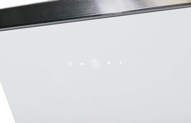 Похила витяжка Respekta CH89060S Generation 2, 60 см, біла, скляний екран з нержавіючою сталю, режим відводу та рециркуляції, клас A++