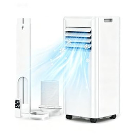 Мобільний кондиціонер Electactic 9000 BTU 3-в-1: з відведенням повітря, вентилятор, осушувач, пульт, таймер 24 год, білий