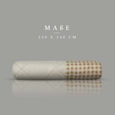 Покривало стьобане Home Beige 220x240 см з утеплювачем, двостороннє, літній плед-покривало