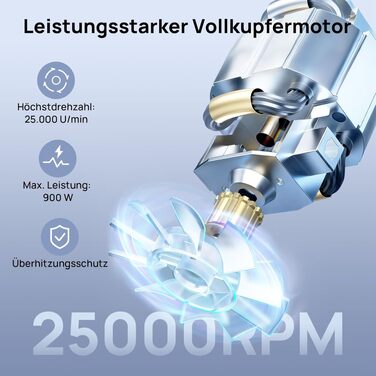 Блендер для смузі Ganiza 900W з 3 стаканами Tritan (300/500/700 мл), срібно-чорний