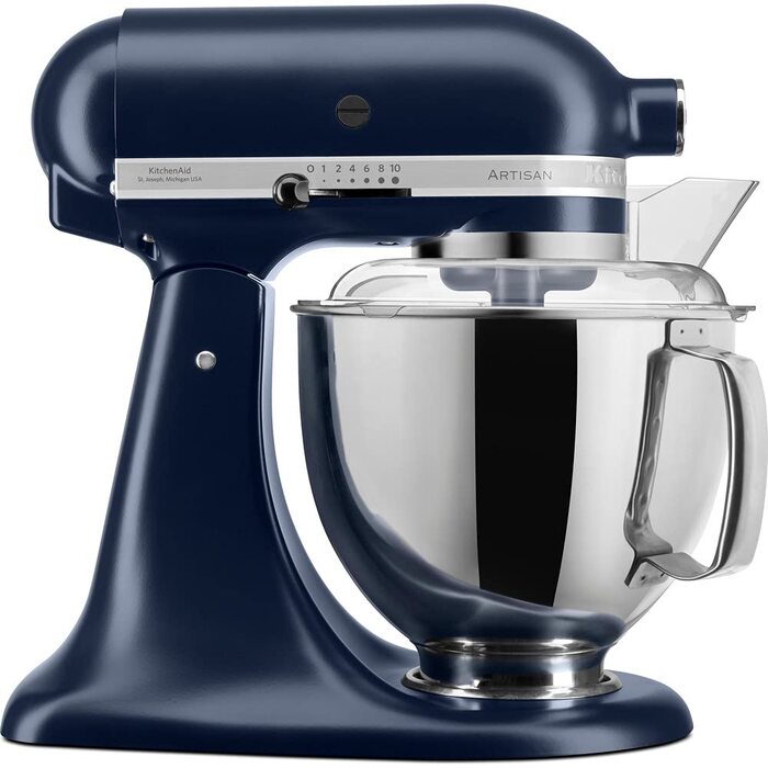 Кухонна машина KitchenAid Artisan — планетарний міксер з чашами з нержавіючої сталі 4.8 л (2 шт.), 5 аксесуарів, колір Ink Blue